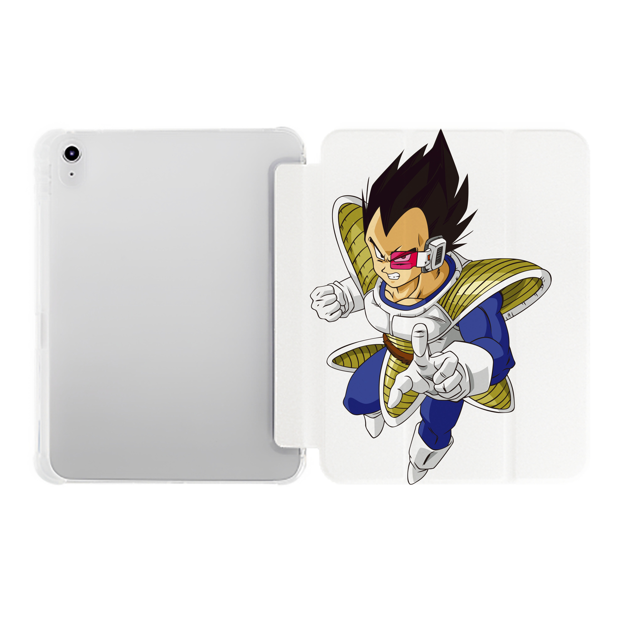 （画像用） ドラゴンボール ベジータ四世（Bejīta Yonsei）DRAGON BALL Vegeta IV IPad ケース ペン収納付き 三つ折りスタンド PUレザー×シリコン 対応機種9.5/10.5/10.9インチ